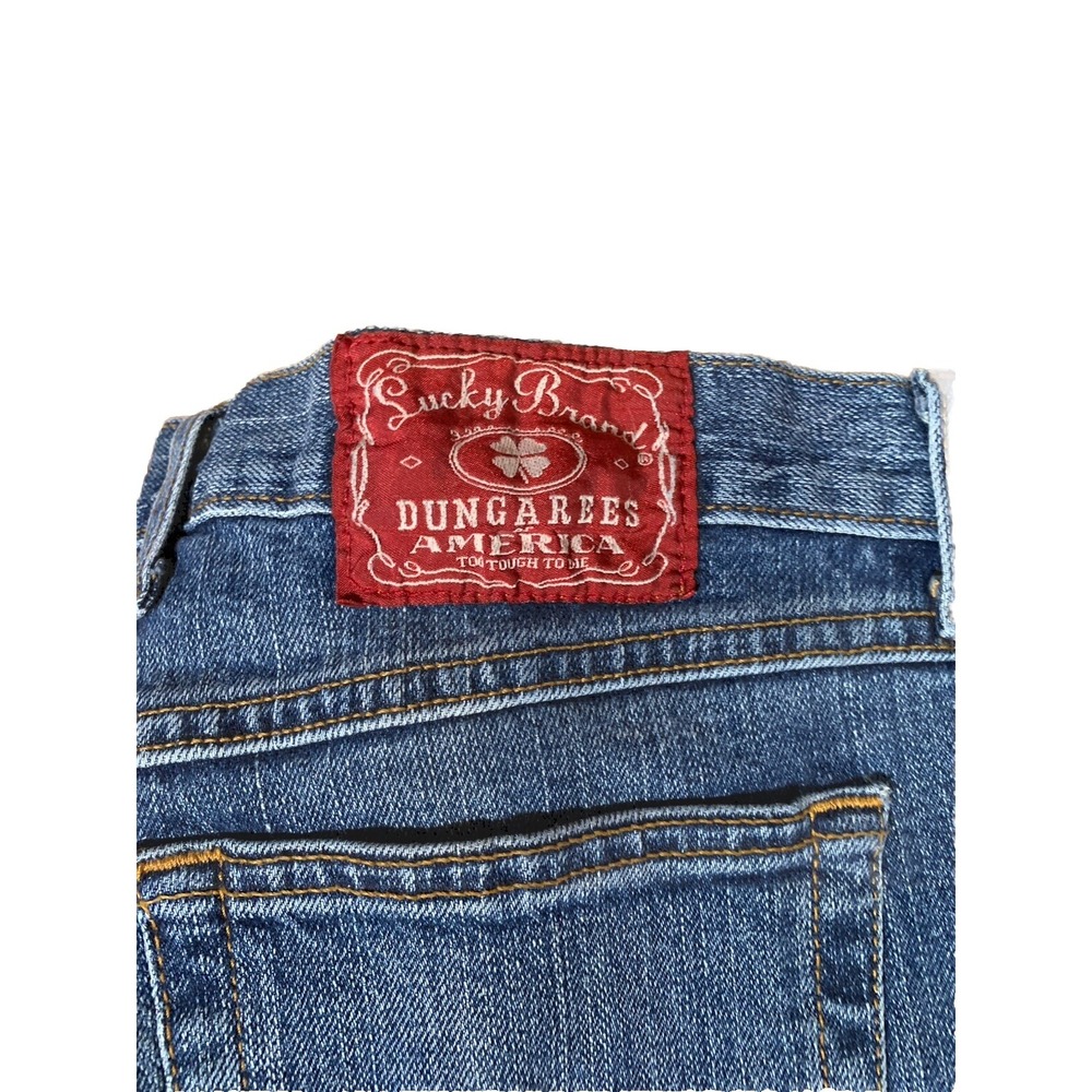 Lucky Brand JOSIE Blue Jeans Wide Dungaree Mid Rise Womens Size 32 Bootcut - Picture 2 of 7
